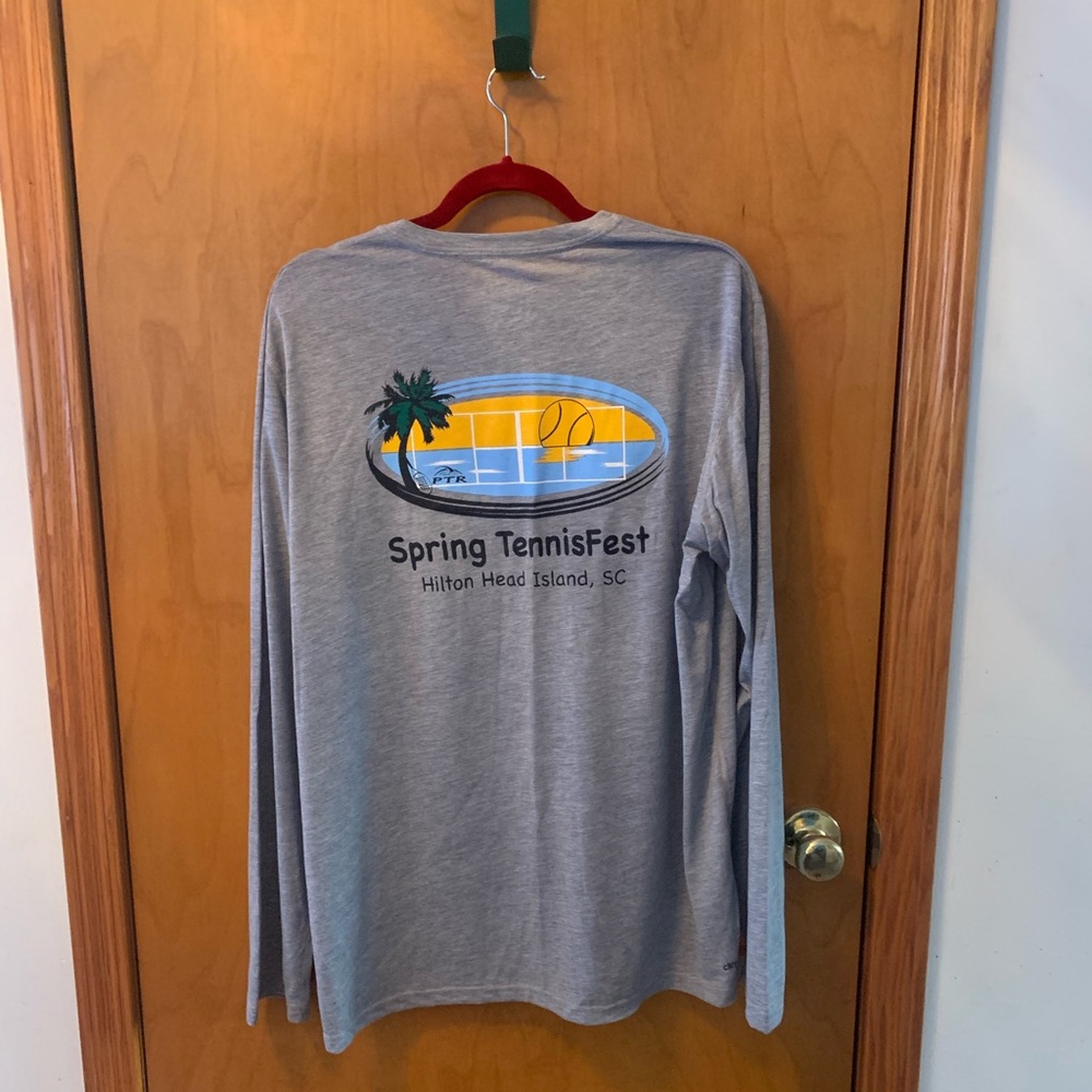 🎉HP🎉New XL Adidas Springfest Tennis Hilton Head Gray Ultimate Long Sleeve